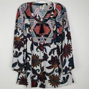 Fig and Flower | Paisley Boho Peasant Top
